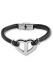 Braided cremation ashes holder leather bracelet 'Heart'
