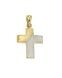 14 carat bicolor gold memorial pendant 'Cross'
