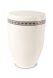 Metal urn 'Modern tree' cream white with strap