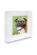 Pet urn with photo frame 'Quadro Zampa', hearts and paw prints - white