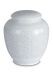 Porcelain cremation urn for ashes 'Classica' | Matte platinum-colored leaves