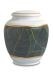 Porcelain cremation urn for ashes 'Classica' | Green leaves with gold-colored edges