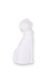 Satin white dog urn in Gres porcelain, sitting dog