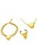 Cremation Jewellery Set with Heart in Gold-Plated Stainless Steel - Bracelet, Ring & Necklace