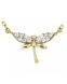Symbol necklace 'Dragonfly' 14ct yellow gold with zirconia stones