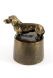 Dachshund cremation ashes urn bronzed