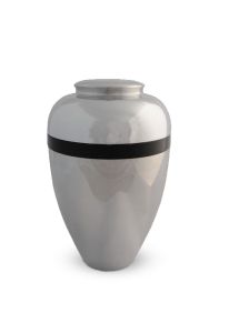 Aluminium keepsake urn polished with ring