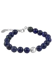 Lapis lazuli bracelet with silver ash element