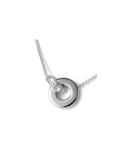 Cremation Pendant for Ashes 'Connected' with zirconia stones | 925 silver
