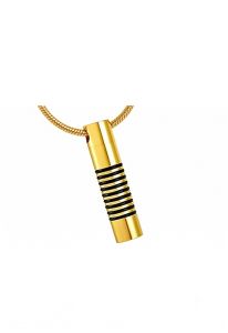 Gold plated ashes pendant 'Tube' large