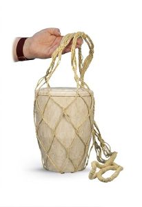 Lowering net made from plant-based fibres for biodegradable urns