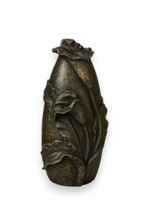 Weather resistant bronze urn for ashes 'Flowers'