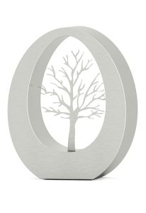Stainless steel keepsake urn 'Oval Tree'