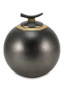 Brass ashes urn with textured slate