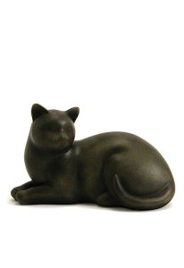 Brown coloured cat urn