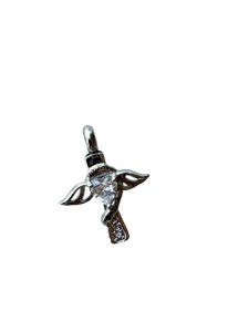 Stainless steel ashes pendant 'Angel wing'