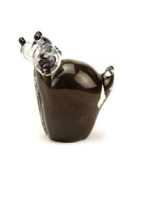 Crystal glass keepsake ashes urn 'Dog'