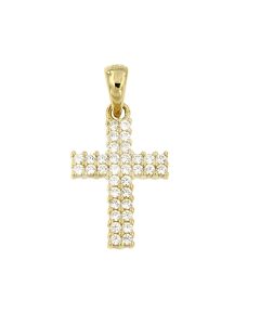 14 carat yellow gold memorial pendant 'Cross'