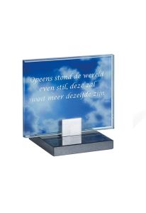 Memorial stone with glass plate for photo / picture