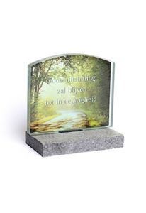 Memorial stone with glass plate for photo / picture