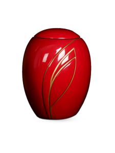 Fiberglass urn 'Cybele' red