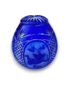 Crystal glass adult funeral urn ‘Angel' l SALE