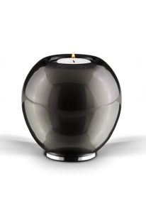 Grey crystal glass candle holder keepsake urn