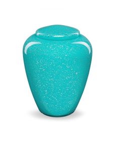 Glass cremation urn turquoise - symbol of peace and connection