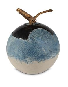 Hand made urn for ashes Fusi' electric blue