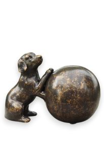 Cremation ashes keepsake urn with dog