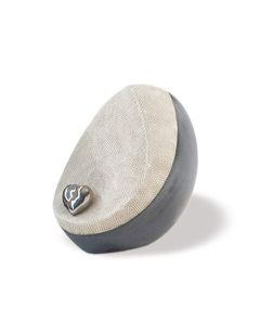 Ceramic keepsake ashes urn with silver heart
