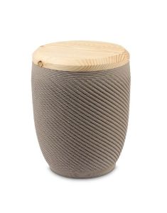 Urn for ashes 'Pearl' grey-brown with spruce wood lid