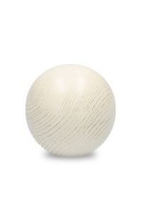 Small cremation ashes urn oak white with golden patina