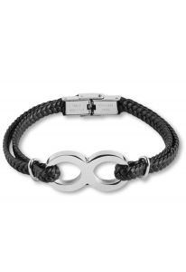 Braided cremation ashes holder leather bracelet 'Infinity'