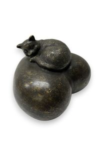 Cremation ashes keepsake urn with cat