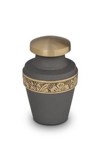 Brass keepsake cremation ashes urn 'Flowers'