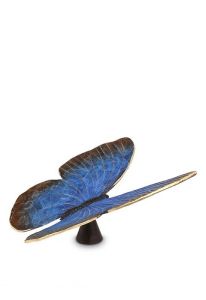 Bronze cremation ashes keepsake urn 'Butterfly' blue