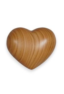 Keepsake urn for ashes 'Heart' satined cherry