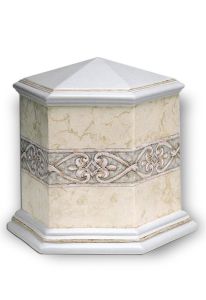 Six-angle funeral urn porcelain