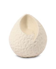 Handmade Ceramic Teardrop Keepsake Urn 'Ohm' – White