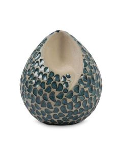 Handmade Ceramic Teardrop Keepsake Urn 'Ohm' – Green-Blue