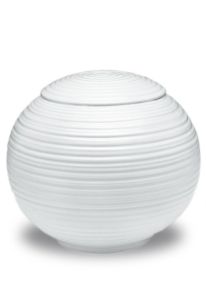 White funeral urn porcelain