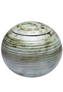 Grey/green funeral urn porcelain
