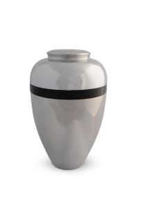 Aluminium keepsake urn polished with ring