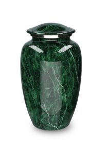 Cremation urn for ashes 'Elegance' green nature stone look