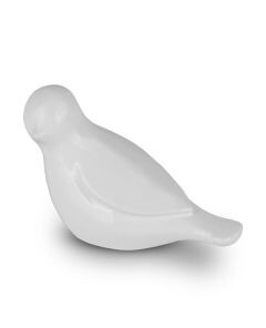 Ceramic keepsake urn “Whistling Bird” - white
