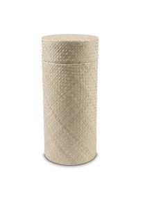Handwoven wicker cremation urn for ashes - beige