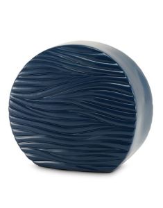 Ceramic urn for ashes Soft Waves Gloss Blue