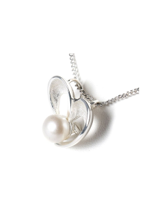 Silver (925) Ash Pendant Heart with Pearl