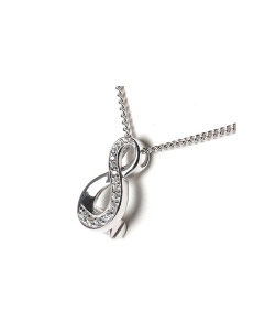 Silver (925) Ash Pendant 'Infinity' with zirconia stones